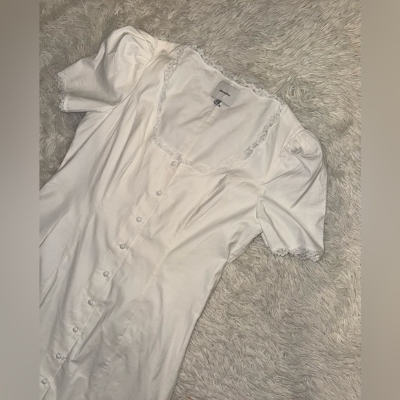 NWOT Reformation Alida Button Front cotton Midi summer white dress sz 12 - Picture 5 of 10